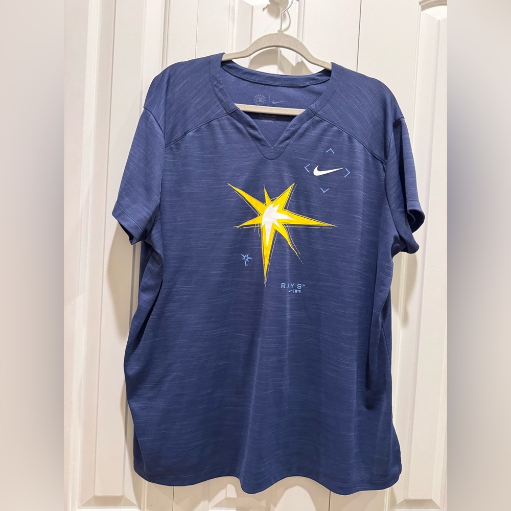Nike MLB Tampa Bay Rays Dri Fit Shirt 2XL Performance Baseball Sportswear Active